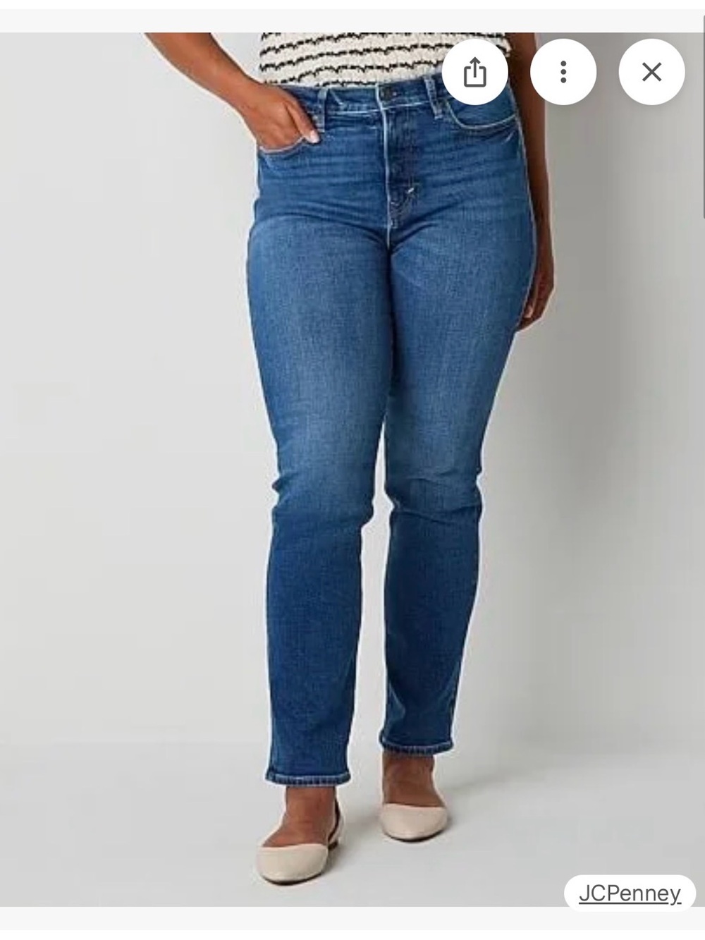 jcpenney Women's Blue Straight-Leg Jeans